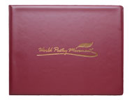 Burgundy panoramic diploma folder with gold imprinting