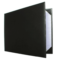 black leatherette panoramic diploma cover