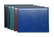 blue, Burgundy, black, green and brown vinyl stitched and sealed diploma folders